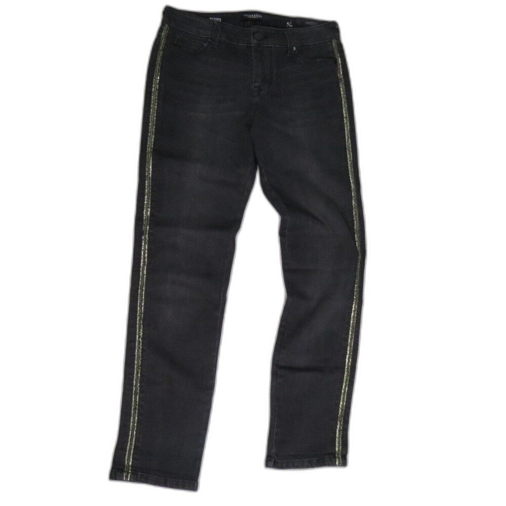 Liverpool Jeans Company Womens Tuxedo Cami Crop 4/27 Black Jeans Size 4